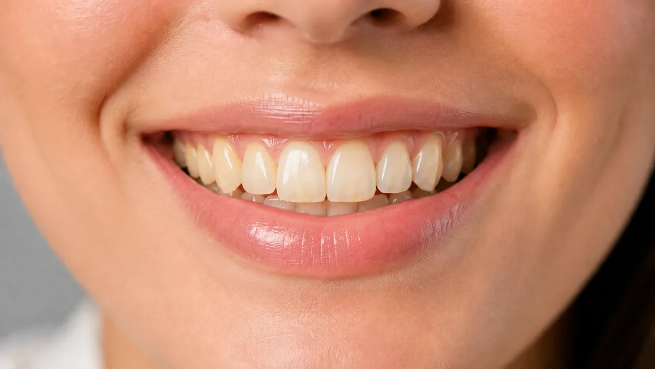 Vorher: verfärbte Zähne vor Bleaching